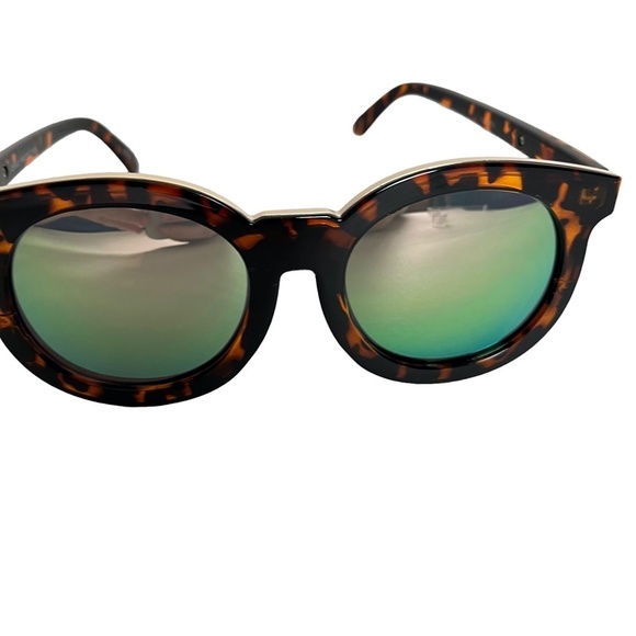 SUNGLASSES SUN GLASSES Shades Tortoiseshell Brown & Gold Arrow Plastic Frames - Picture 3 of 16